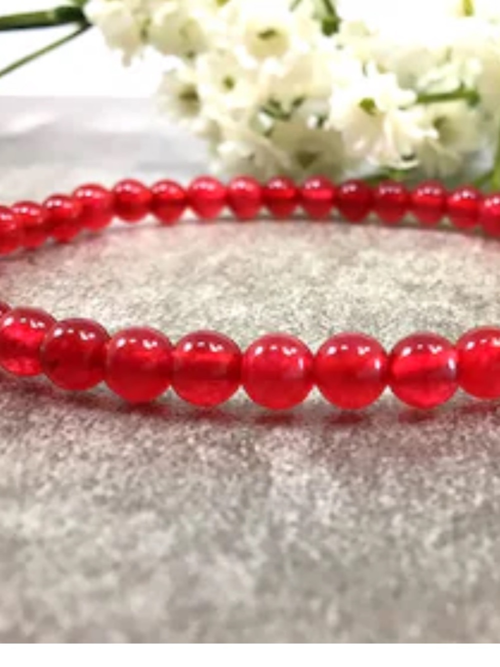 #2517*PASSION Natural Tourmaline Red Jade Beaded Stone Stretch Bracelet - Picture 4 of 17
